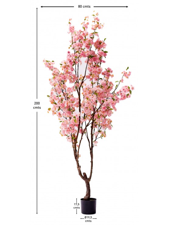 Árvore Amendoeira Rosa Artificial 200cm