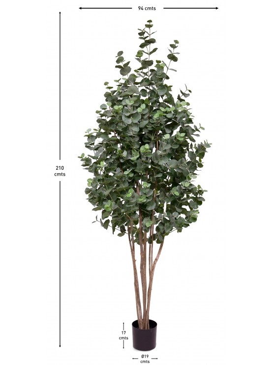 Árvore Eucalipto Artificial com Tronco Natural 210cm