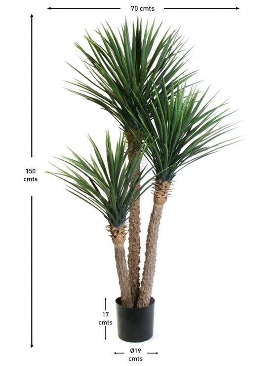 Árvore Yucca Artificial 3 Talos Exterior 150cm