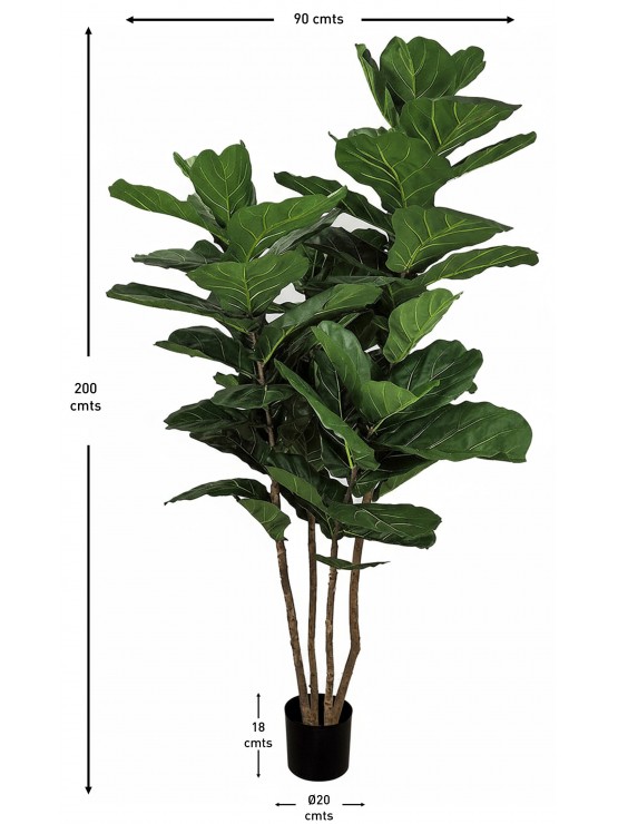 Árvore Ficus Lyrata Artificial com Tronco Natural 200cm