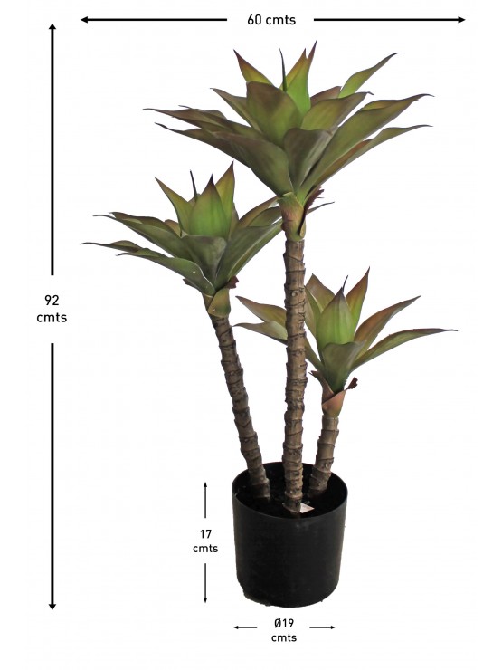 Árvore Agave Artificial 3 Talos Exterior 92cm