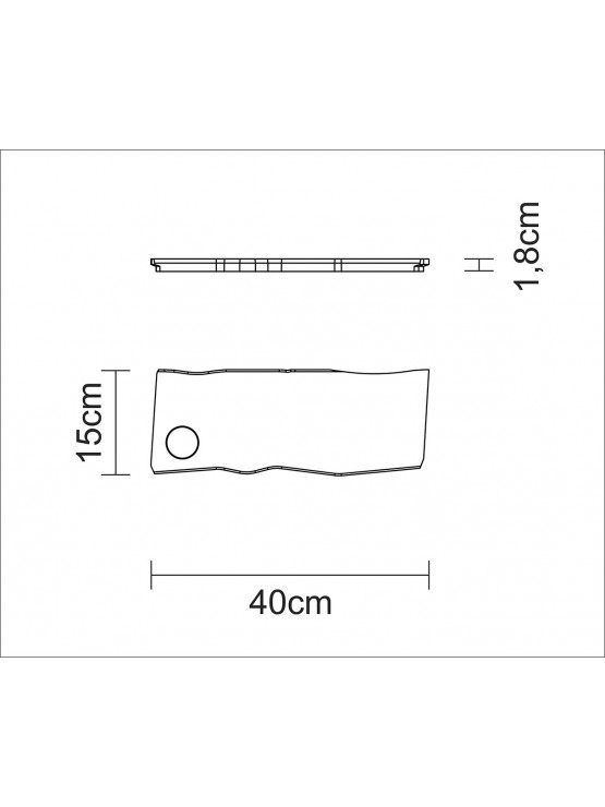 Tabua Retangular de Madeira Teca Savia 40x15cm