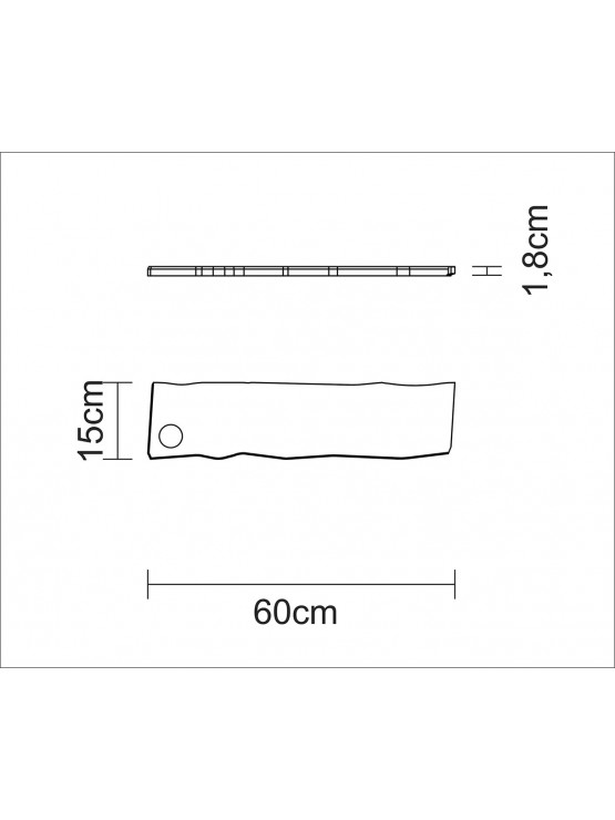 Tabua Retangular de Madeira Teca Savia 60x15cm