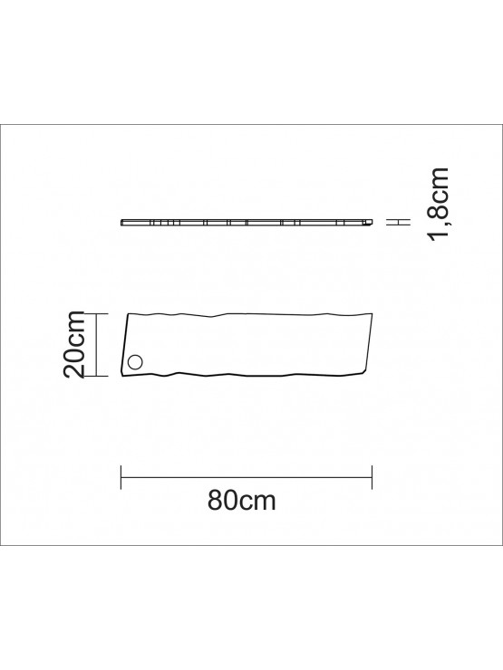 Tabua Retangular de Madeira Teca Savia 80x20cm
