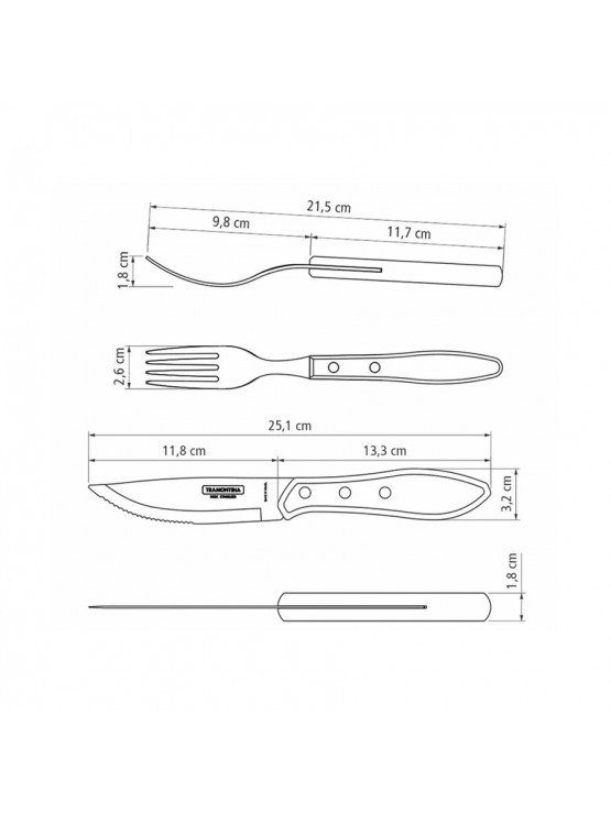 Conjunto de utensílios para corte de carne Tramontina Polywood, vermelho, com certificação FSC, 17 peças
