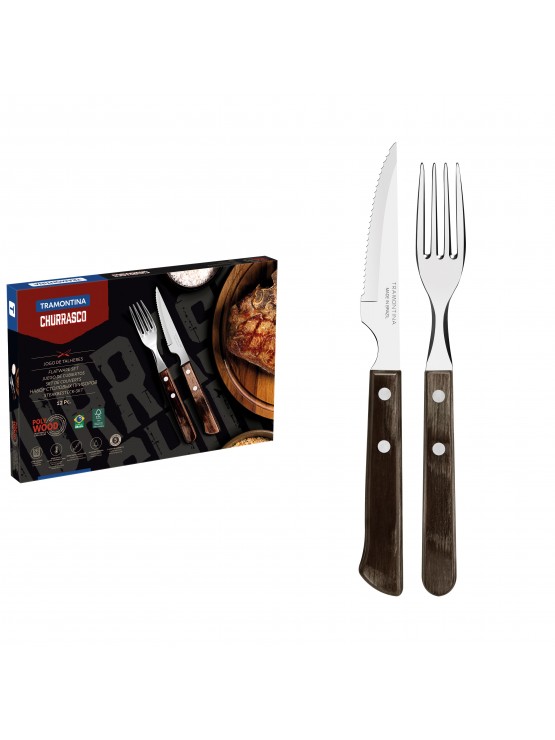 Conjunto de talheres para bife Tramontina Polywood 12 peças