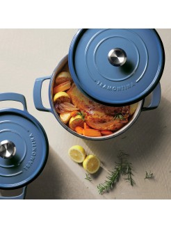 Panela Tramontina com Tampa, Ferro Fundido Esmaltado Azul, 26 cm - 5,6 L