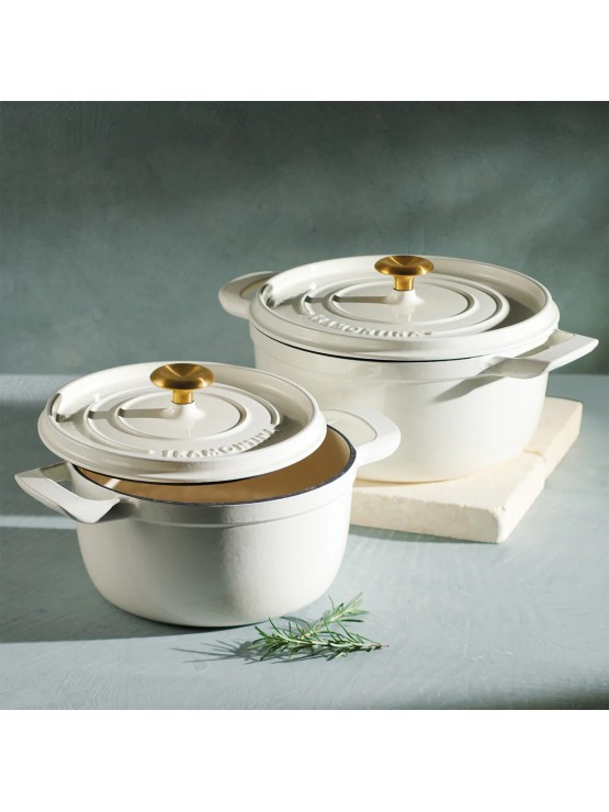 Panela Tramontina com Tampa, Ferro Fundido Esmaltado Latte 22 cm - 3,7L