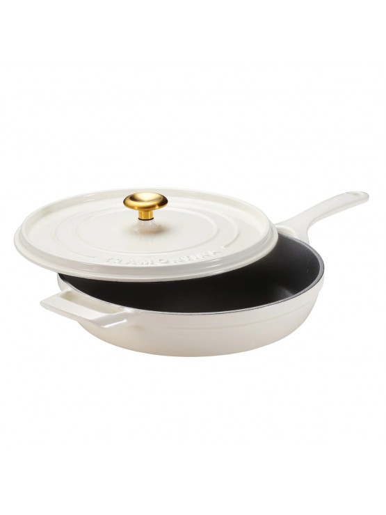Frigideira Tramontina Latte em ferro fundido esmaltado com tampa, 30 cm - 3,8 L