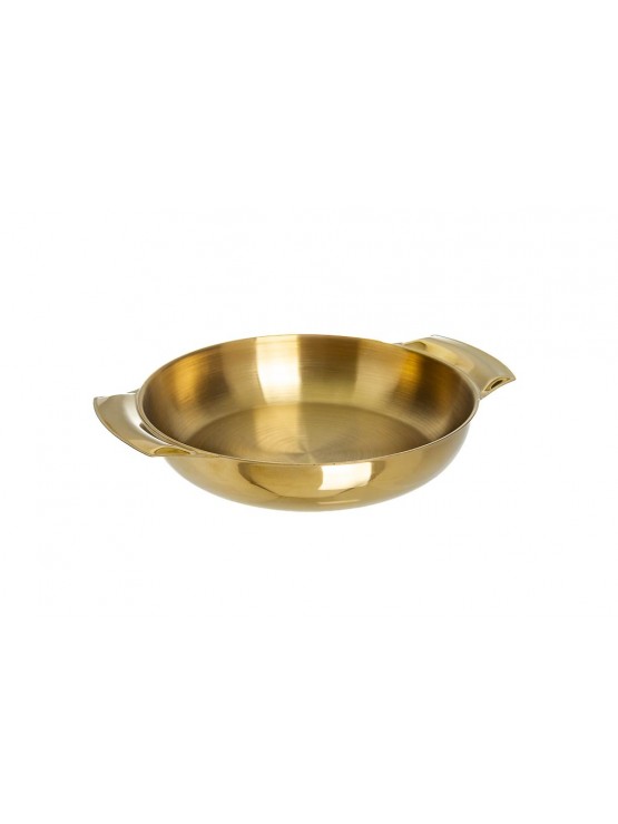 Frigideira 2 Asas para Servir Inox Dourado