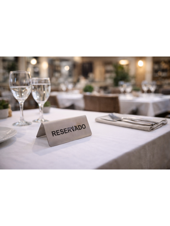 Placa Reservado Inox Conjuntos 6 unidades