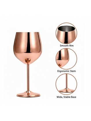 Copo Gin Inox Cobre 500ml Caixa 6 Unidades