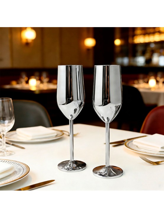 Copo Flute em Inox 200ml Caixa 6 Unidades