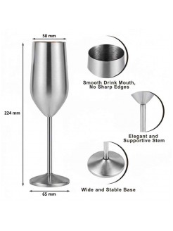 Copo Flute em Inox 200ml Caixa 6 Unidades