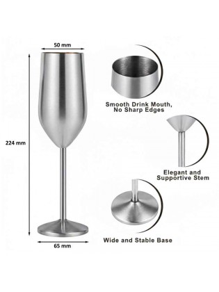 Copo Flute em Inox Caixa 6 Unidades