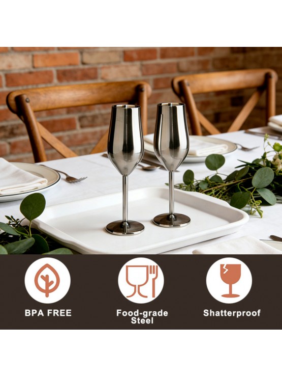 Copo Flute em Inox 200ml Caixa 6 Unidades