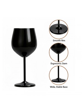 Copo Gin Inox Preto 500ml Caixa 6 Unidades