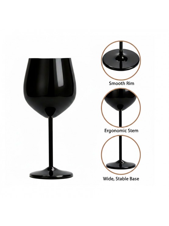 Copo Gin Inox Preto 500ml Caixa 6 Unidades