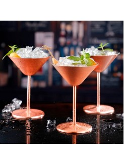 Copo Martini Inox Cobre 200ml Caixa 6 Unidades