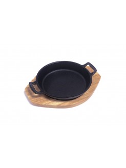 Frigideira Ferro Fundido 22cm com Base de Madeira