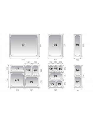 Bandeja GN 1/1X20MM Melamina Branca 1,9L