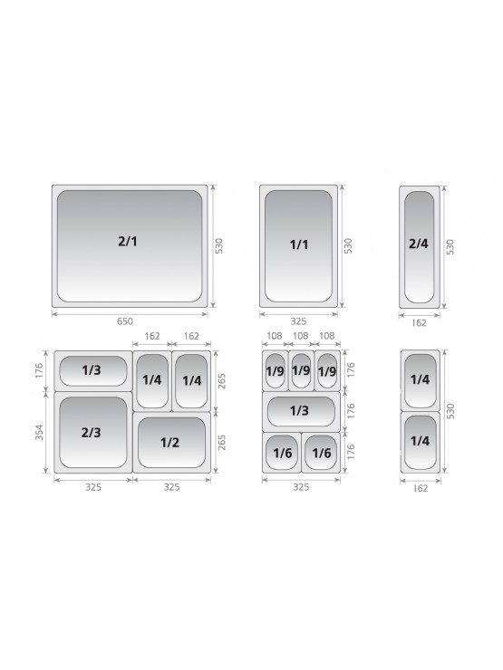 Bandeja GN 1/1X20MM Melamina Branca 1,9L
