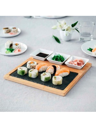 Tábua com Prato de Ardósia para Sushi